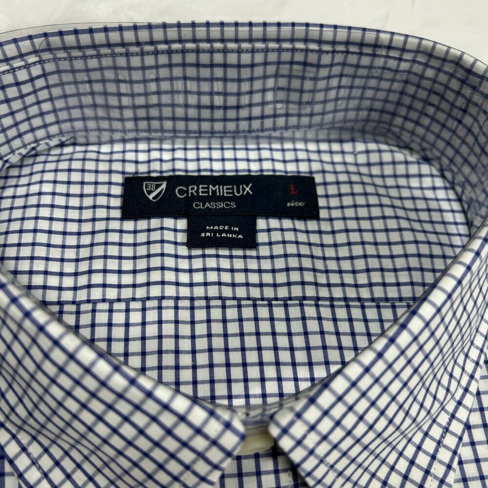 NWT Daniel Cremieux Classics Men's Large Blue White Graph Paper Dress Shirt - Picture 5 of 5
